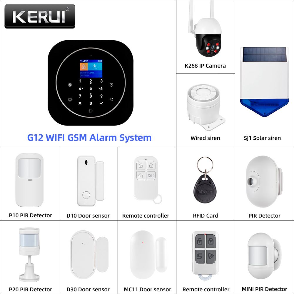 Home Security Panel - KERUI G12 2G Wifi Wireless Home