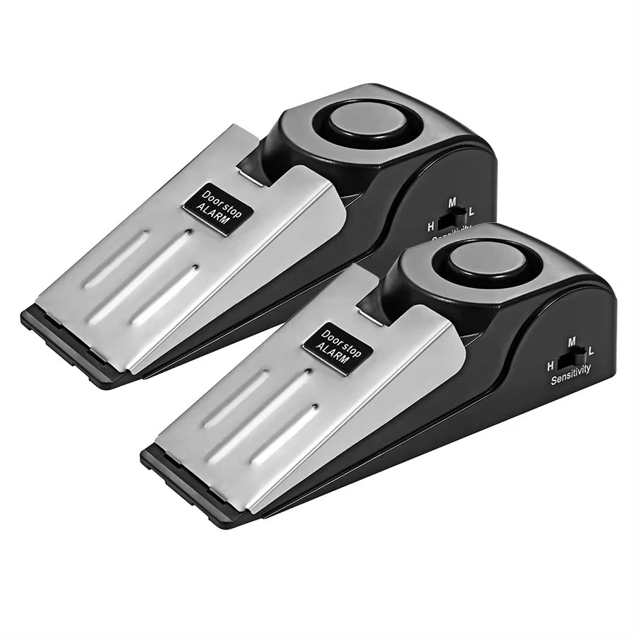 Door Wedge Alarm - 2 Pack Wireless Door Stop Alarm