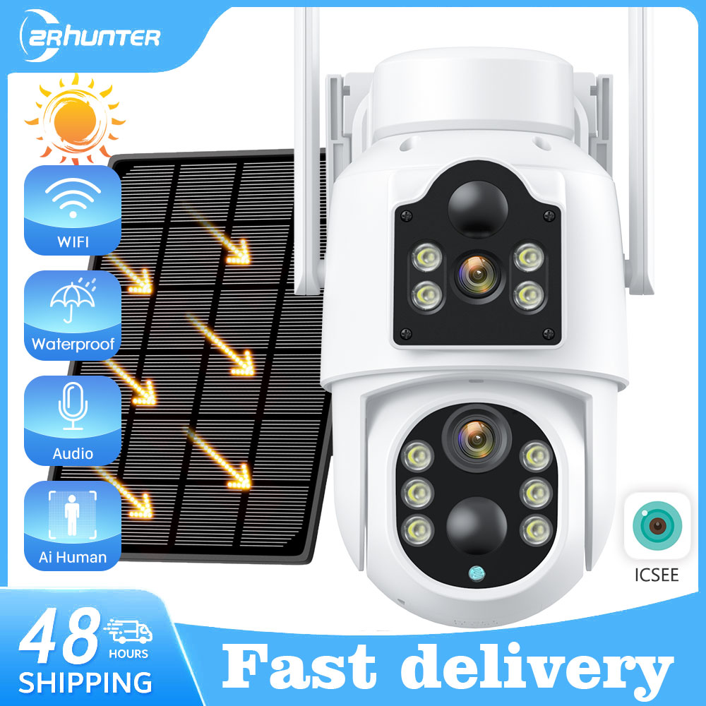 Home Security Outdoor Camera System - 4K 8MP Solar Camera Built-in Battery