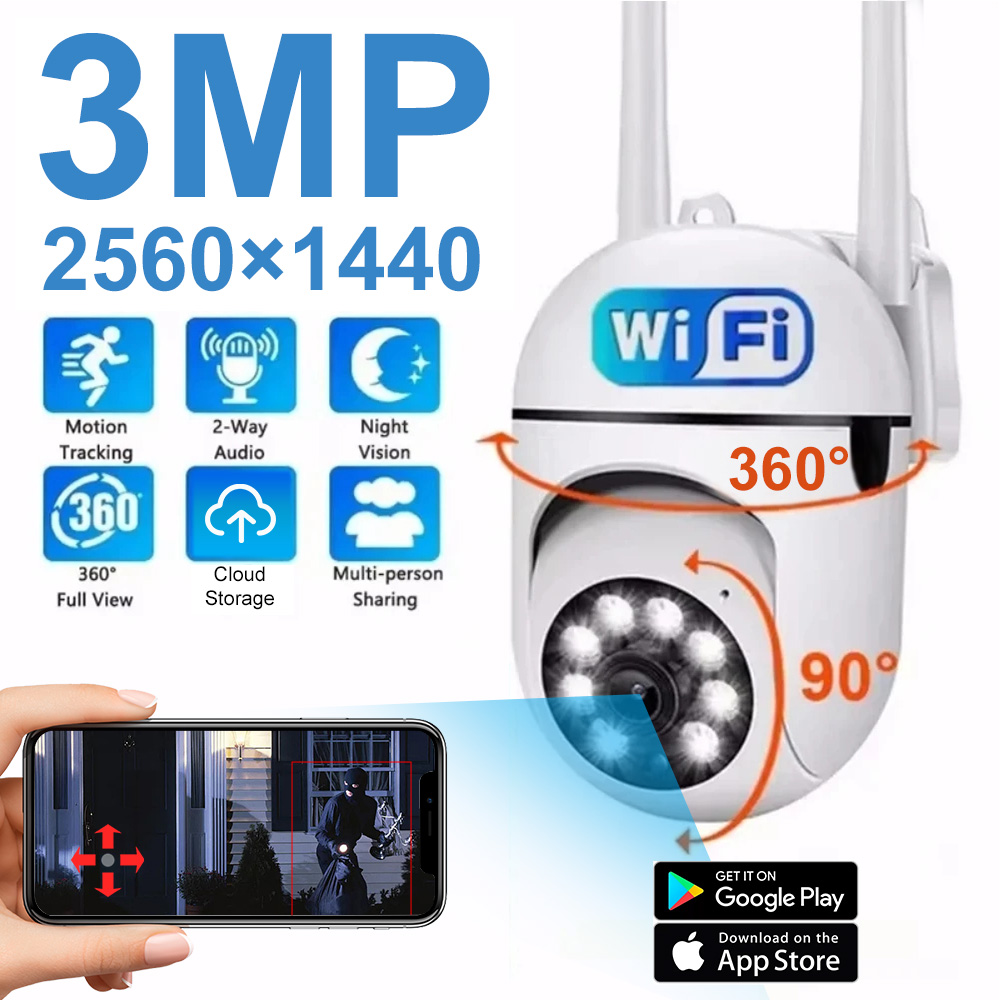 Home Security Tech - 3MP WiFi Camera Home PTZ IP