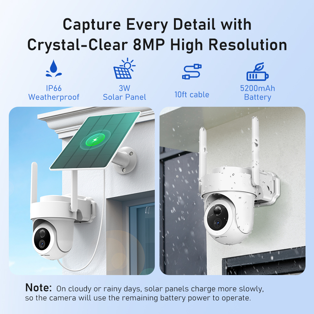 8MP 4K Solar Camera System 4-C - đánh giá và giá Home Security Outdoor Camera System