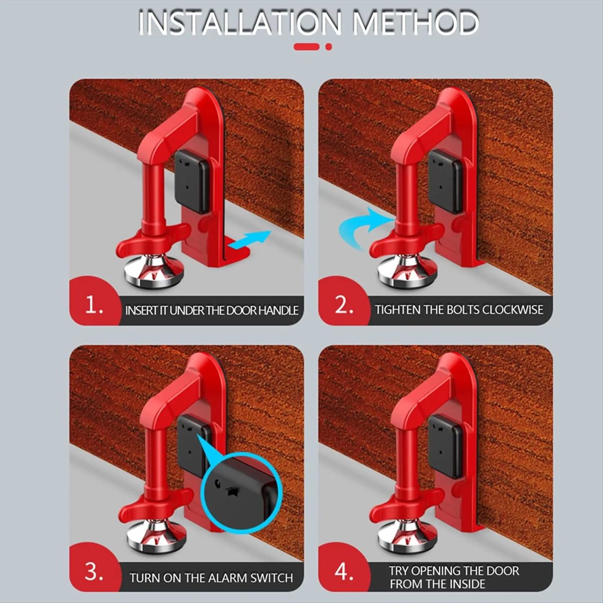 Punctual- Portable Alarm Door  - đánh giá và giá Door Wedge Alarm