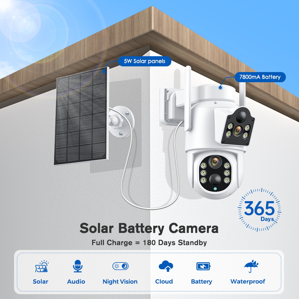 4K 8MP Solar Camera Built-in B - đánh giá và giá Home Security Outdoor Camera System