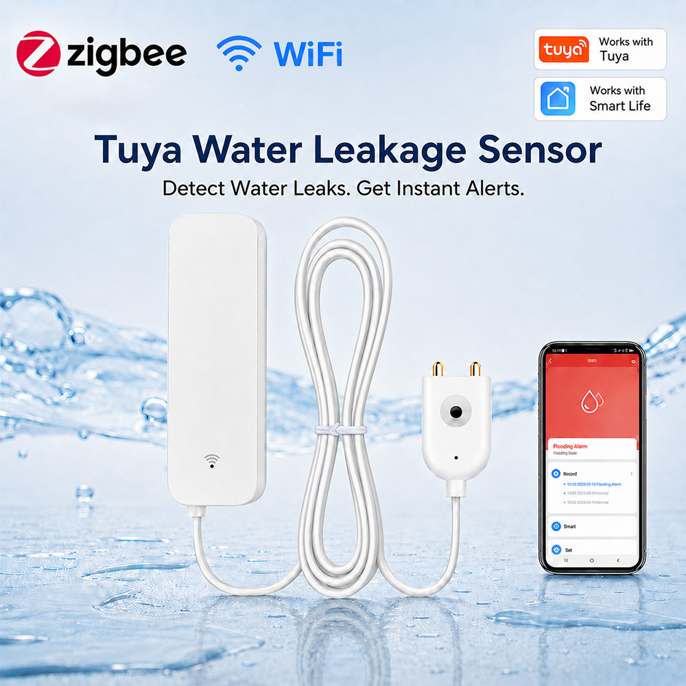 ZigBee WiFi Water Leak Sensor  - đánh giá và giá Home Security App