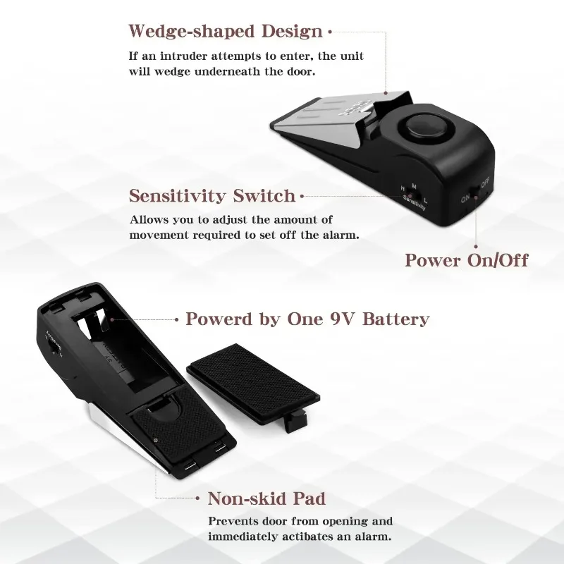 ZEXEF mini security protection - đánh giá và giá Door Wedge Alarm