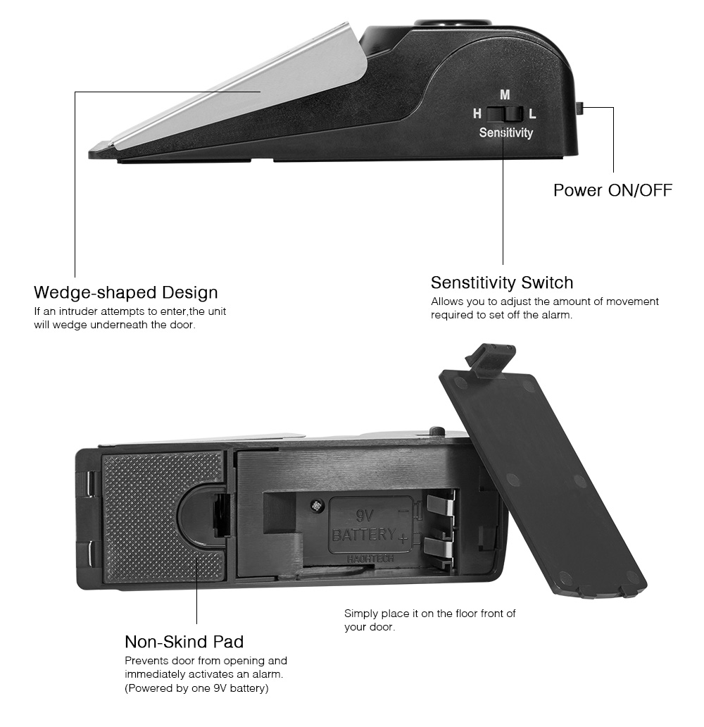 Wireless Anti-theft Door Stop  - đánh giá và giá Door Wedge Alarm